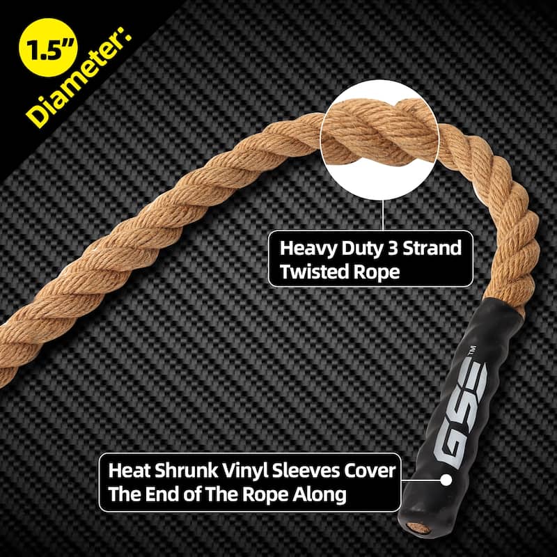 GSE™ 1.5" Gym Climbing Rope, Workout Rope for Indoor/Outdoor and Home Workouts. Great for Climbing Exercises, Strength Training