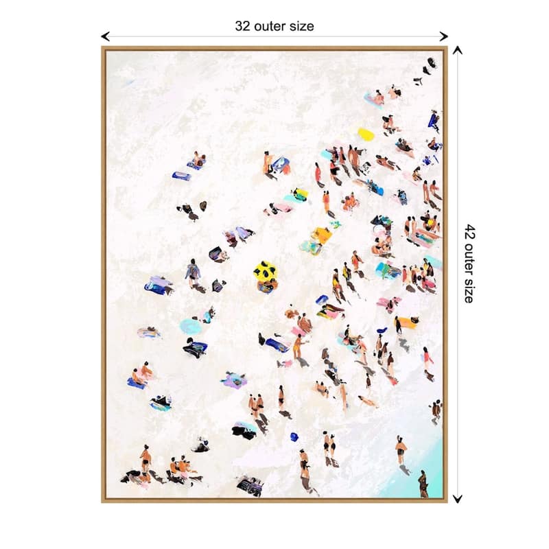 Beach Life by Urban Road Framed Canvas Wall Art Print - Sylvie Maple - 32 x 42 in - Plastic - Natural