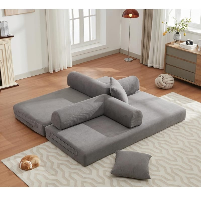 78.5" Folding Convertible Out Sleeper Sofa Bed 4-in-1 DIY Combination,King Size