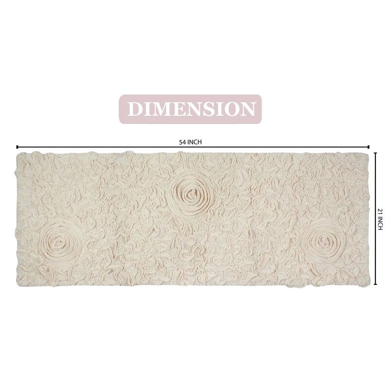Bell Flower Bathroom Rug, Cotton Soft, Water Absorbent Bath Rug, Non Slip Shower Rug Machine Washable 21"x54" Runner