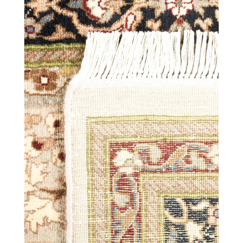 Overton One-of-a-Kind Hand-Knotted Traditional Oriental Mogul Ivory Area Rug - 2' 6" x 7' 10"