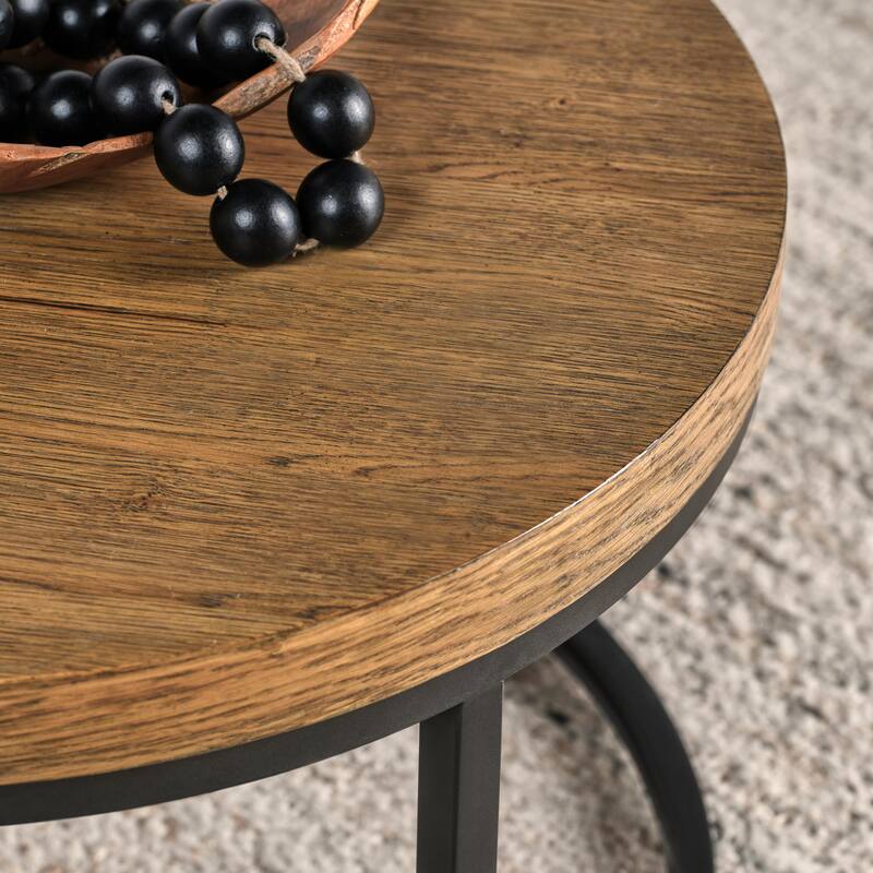 Catta Round Wood Coffee and End Tables by Kosas Home