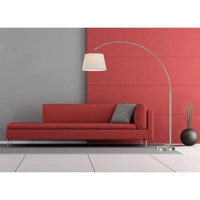 Allegra LED Dimmable Arch Floor Lamp, Brushed Steel - BRUSHED STEEL