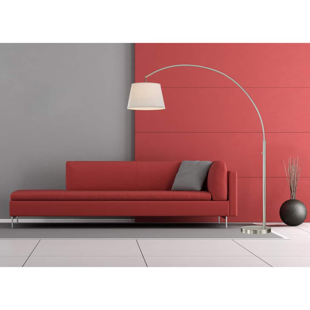 Allegra LED Dimmable Arch Floor Lamp, Brushed Steel - BRUSHED STEEL