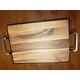 Certified International Brown Acacia Wood Tray with Metal Frame