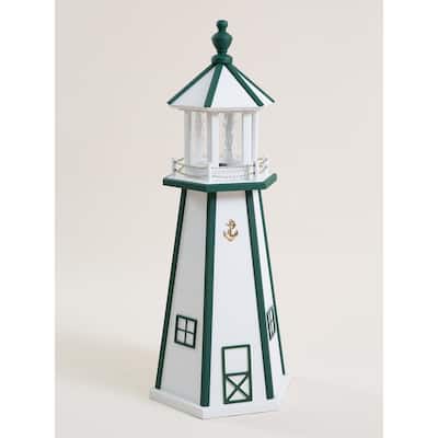 Wooden Lighthouse with Solar Light
