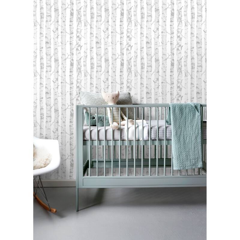 Chesapeake Birdie Grey Birch Wallpaper - 20.9 x 396 x 0.025