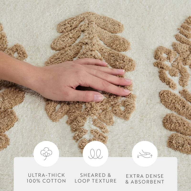 Becky Cameron 100% Cotton Floral Patterned Bath Mat