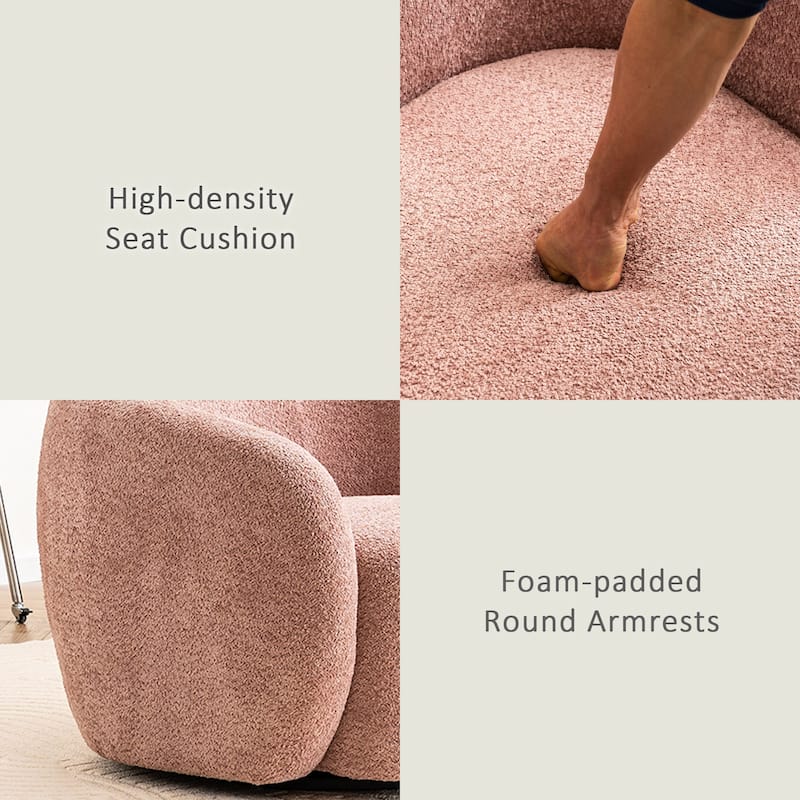 Mid-Century Modern Accent Chair, Soft Padded Single Sofa