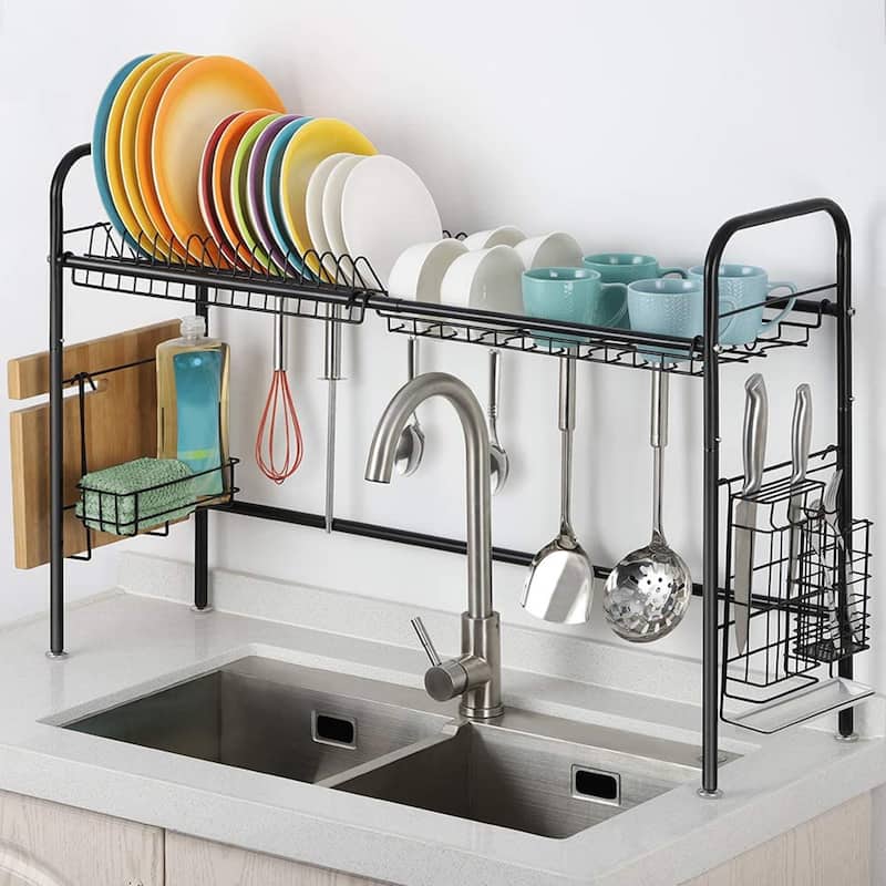 Dish Drying Rack Over the Sink Kitchen Sink Organizer, Stainless Steel