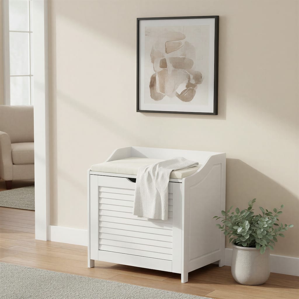Household Essentials Single Load Hamper Cabinet Seat