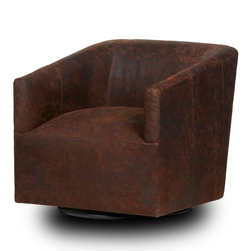 Classic Home Chloe Leather Swivel Accent Chair