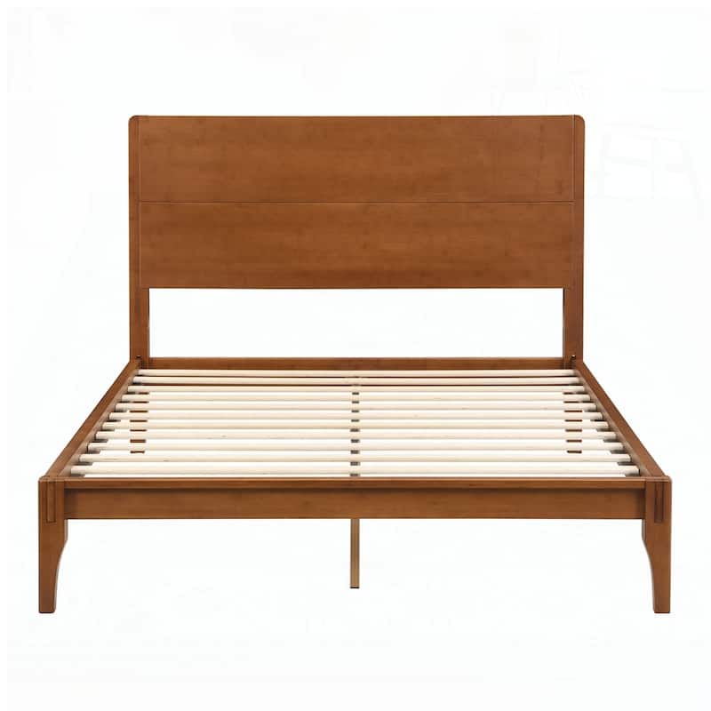 Bamboo Wood Platform Bed with Wood Slat Support