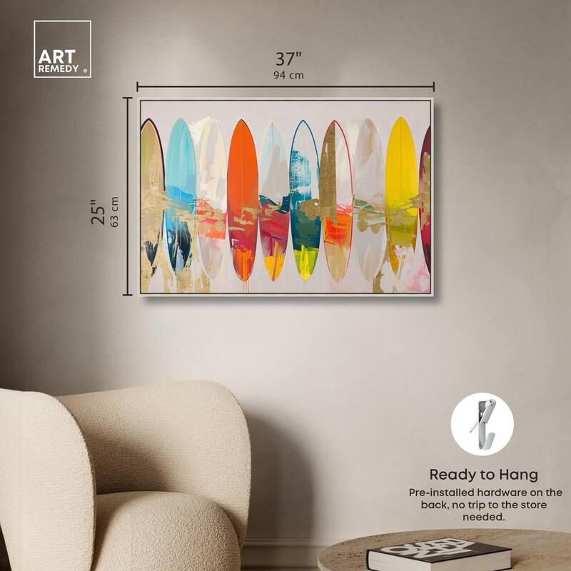 Surfboard Horizons II Canvas by Art Remedy