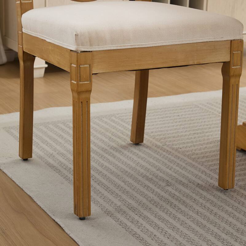 Rustic/Natural Style Rattan-Back Dining Chair, Set of 2