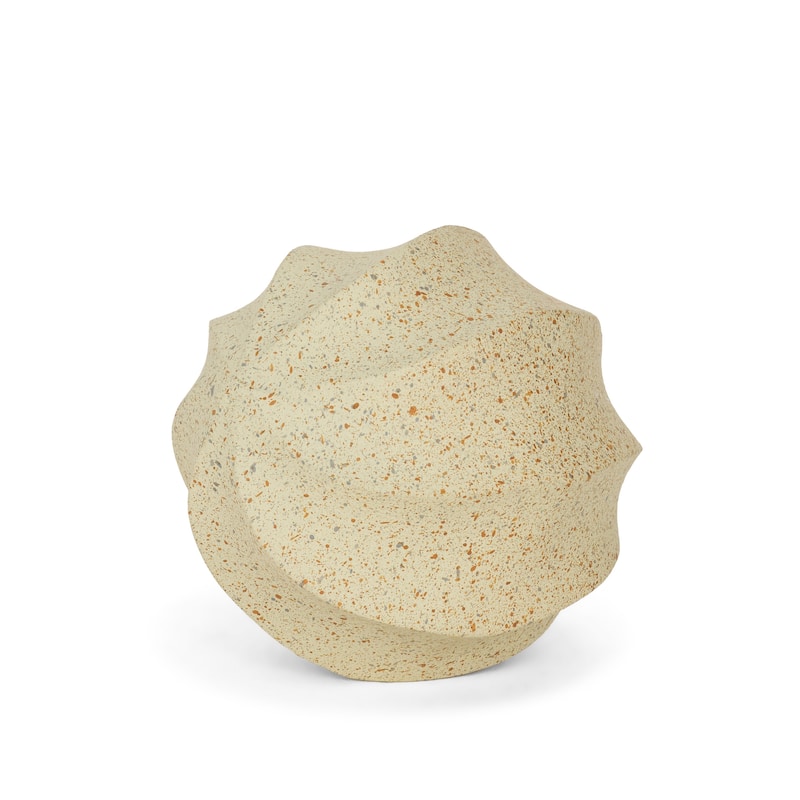 Imani Large / Small Sculptural Textured Beige Metal Decorative Orb Object - Beige - 4.0L x 4.0W x 4.3H
