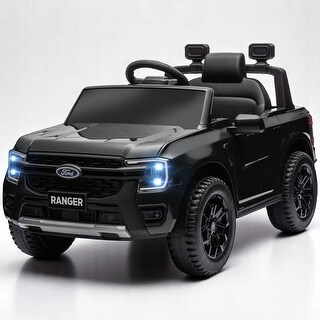 12V Kids Ride-On Truck Licensed Ford Ranger with Remote Control, Music, Lights & Storage - Electric Car