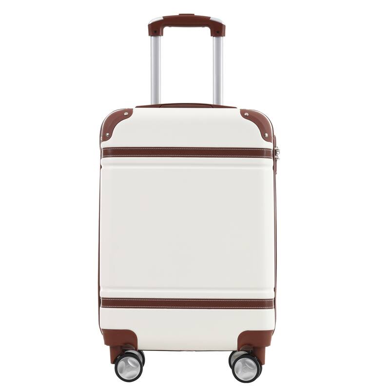 Hardshell Luggage Sets with Bags Lightweight Suitcase Double Spinner Wheels with TSA Lock, Single Vintage Luggage 24 IN