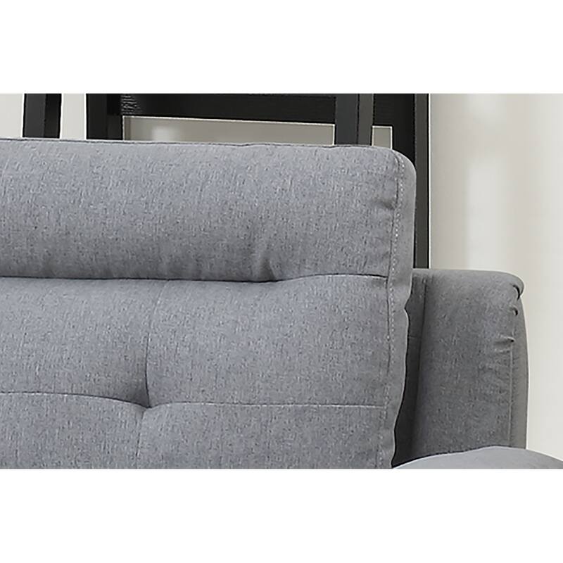 Bobkona Zane Linen 3-piece Sectional Set with Cocktail Ottoman