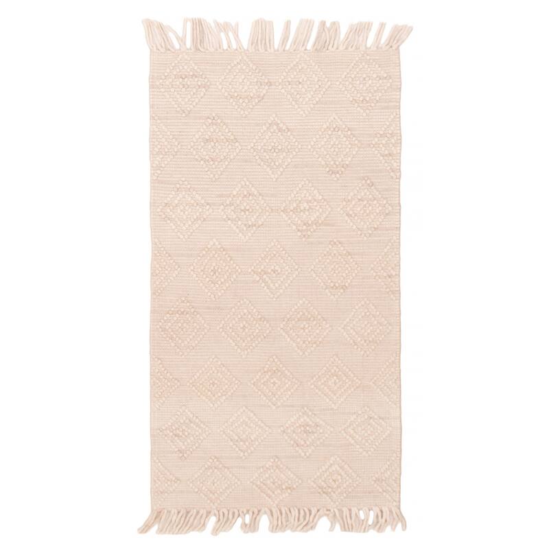 ECARPETGALLERY Braid weave Sienna Ivory Wool Rug - 2'8 x 5'0 - Ivory - 2'8 x 5'0