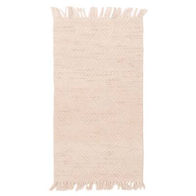 ECARPETGALLERY Braid weave Sienna Ivory Wool Rug - 2'8 x 5'0
