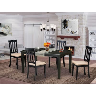 Dining Set 7 Piece - Hardwood Table & Chairs - Modern Asian Style