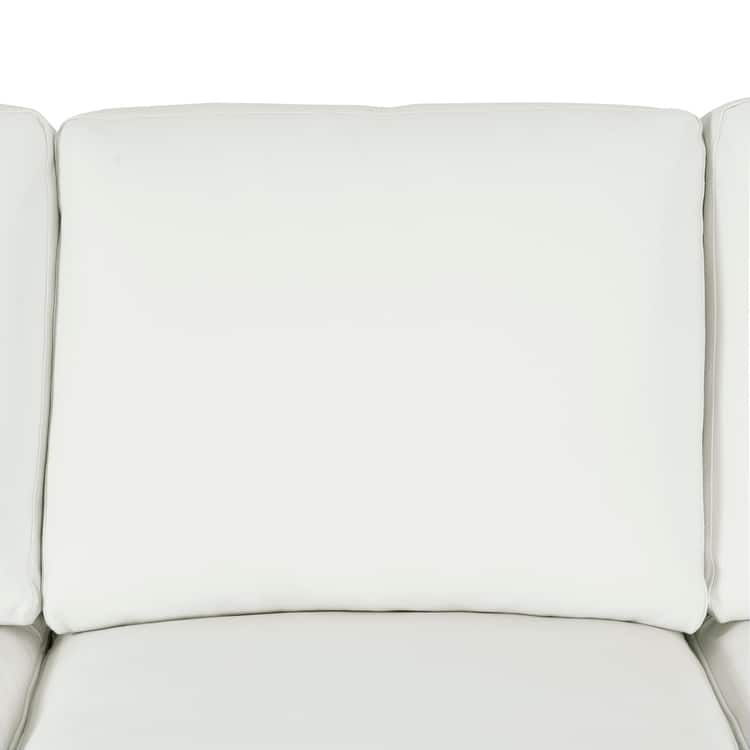 Oversized Genuine Leather Sofa - Ultimate Comfort Mid-Century Living Room Sofa Modern Couch with Sturdy Block Legs