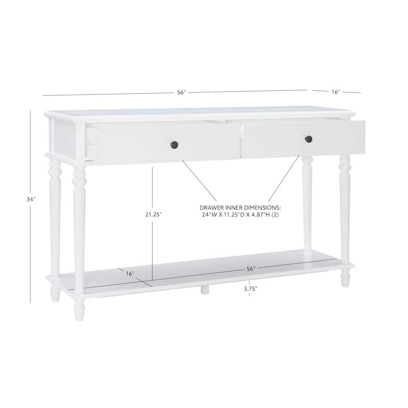 Jowin White Wood Console Table