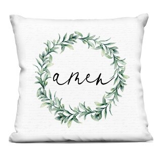 Stupell Amen Botanical Wreath & Script Decorative Printed Throw Pillow ...