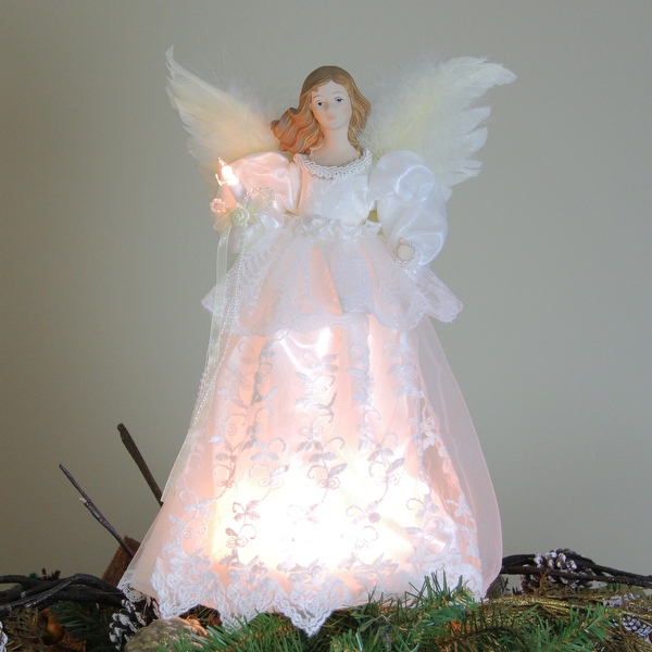 Lighted angel tree outlet topper