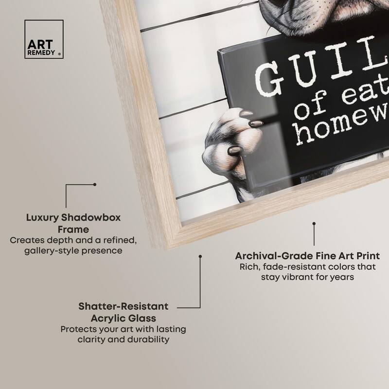 Guilty of Eating Homework Shadowbox by Art Remedy