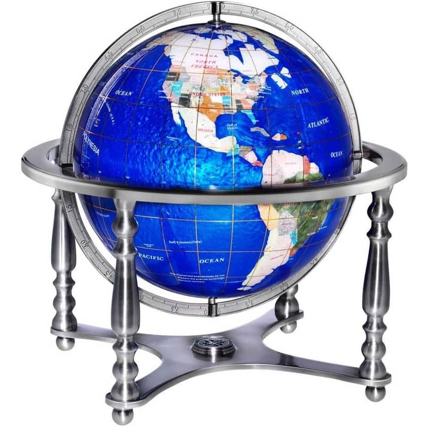 Compass Jewel Gemstone World Globe