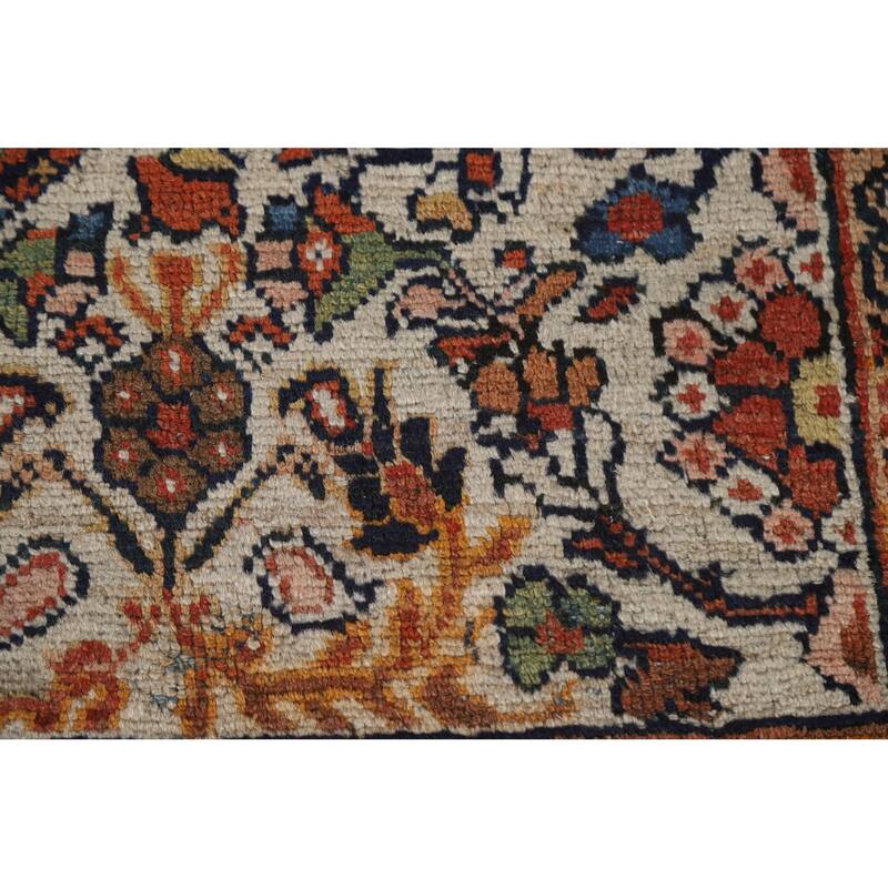 Pre-1900 Antique Mahal Persian Area Rug Hand-Knotted Wool Carpet - 8'4"x 12'0"