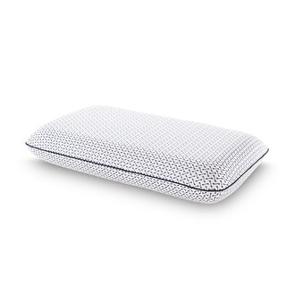 Bamboo Memory Foam Pillow with Removable Cover - White/Green Accents