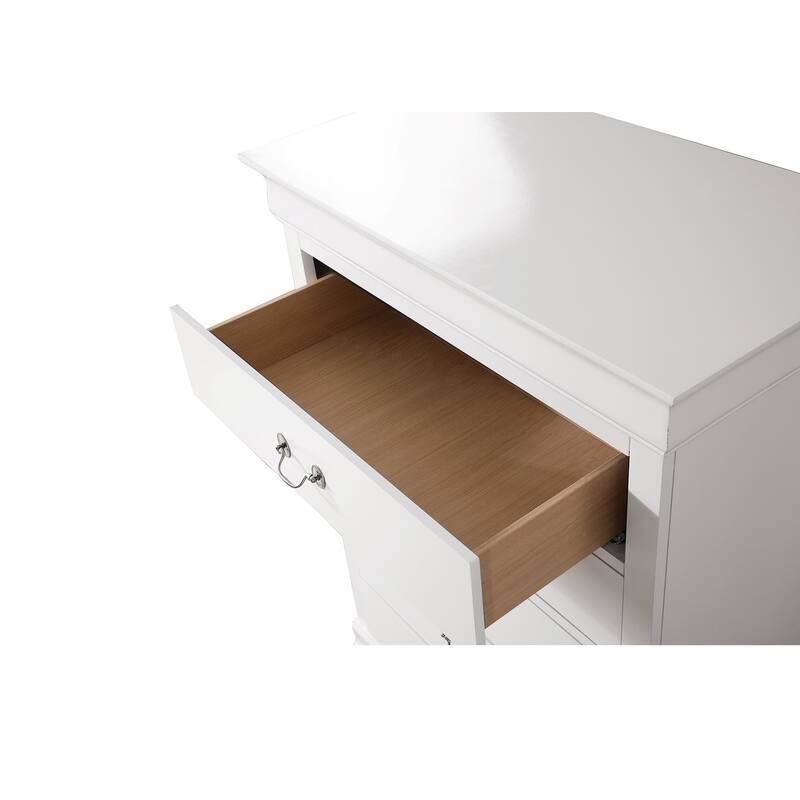 Wooden 5-Dovetailed Drawer Bedroom Chest - 48" - White