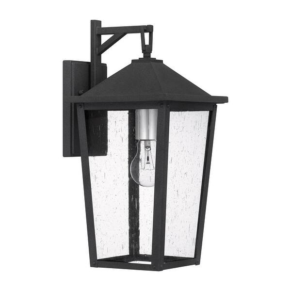 slide 2 of 7, Stoneleigh 1-Light Mottled Black Outdoor Wall Lantern