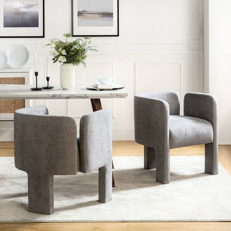 Eugen Modern Dining Chair With Three-legged Design Set Of 2 By HULALA HOME