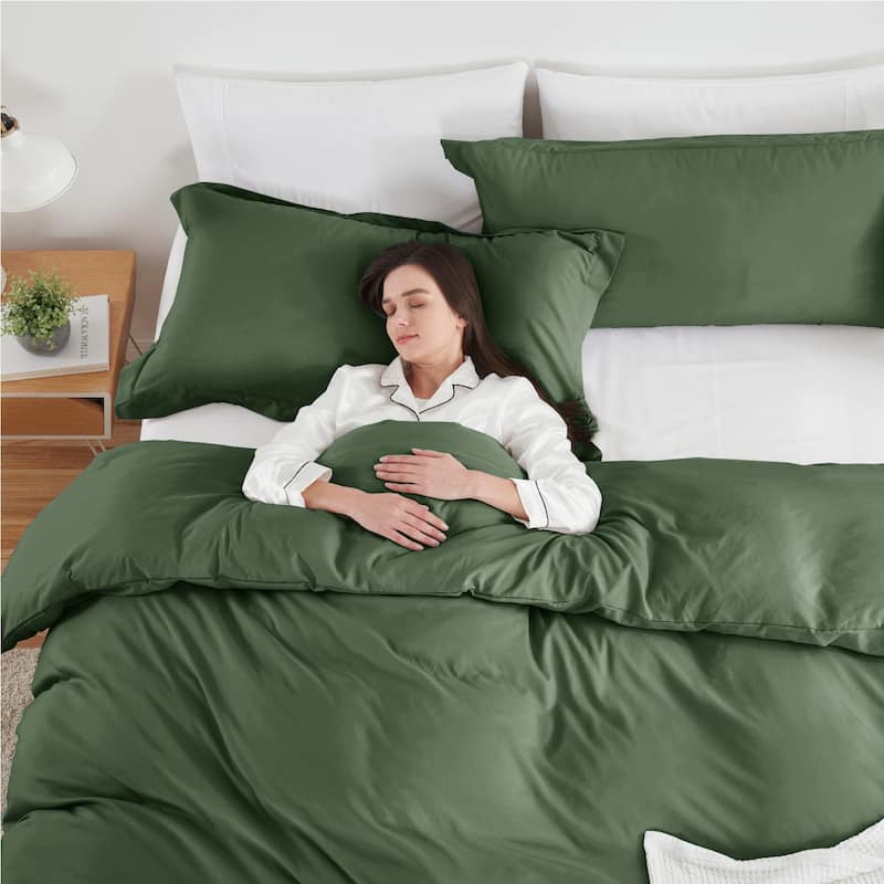 Emperyan 3 Piece Duvet Cover Sets, Soft Double Brushed Duvet Covers with Button Closure