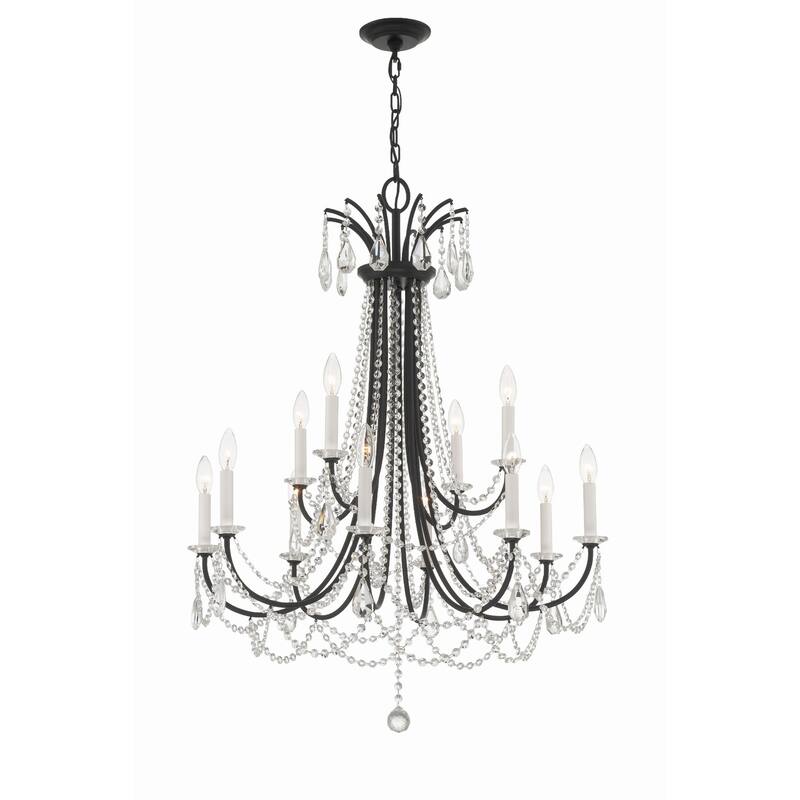 Crystorama Lighting Group KAR-90912-CL-MWP Karrington 12 Light 30" - Matte Black