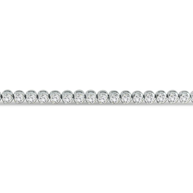Marquee Certified 3 Carat TW Three Prong Diamond Tennis Bracelet in 14K White Gold