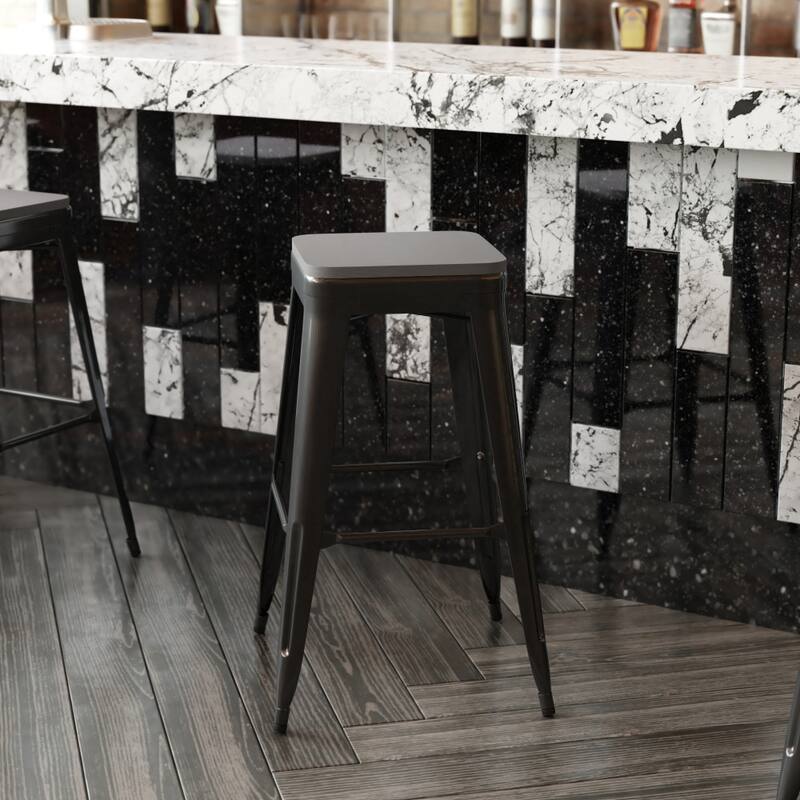 All-Weather Polyresin Seat for Colorful Metal Stools and Chairs-4 Pack