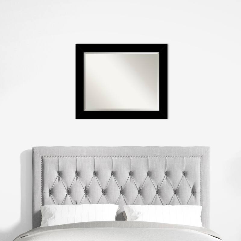 Basic Beveled Wood Framed Wall Mirror