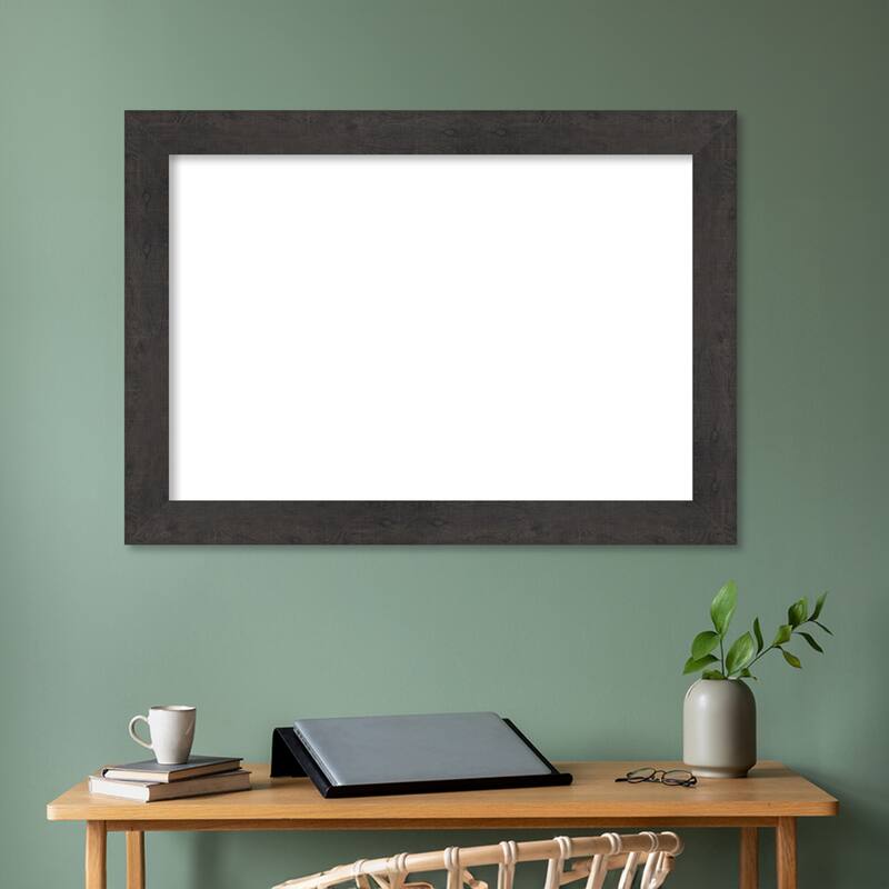 Amanti Art Rustic Plank Espresso Framed Dry Erase Magnetic Board