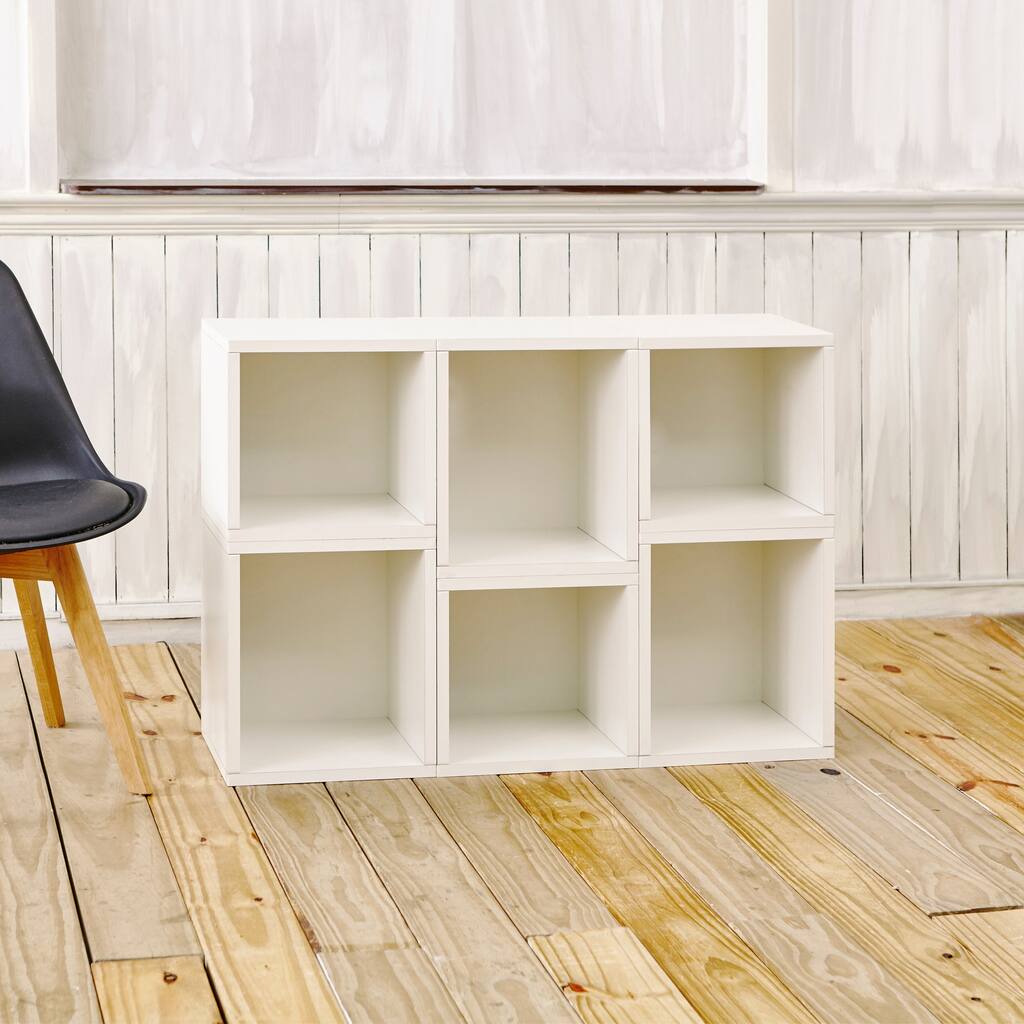 Way Basics Arlington Modular Storage Cube Cubby Cabinet Dresser Shelf Organizer, Set of 6