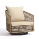 preview thumbnail 28 of 36, 3-piece Cushioned Swivel Patio Wicker Furniture Set Outdoor Rattan Bistro Set