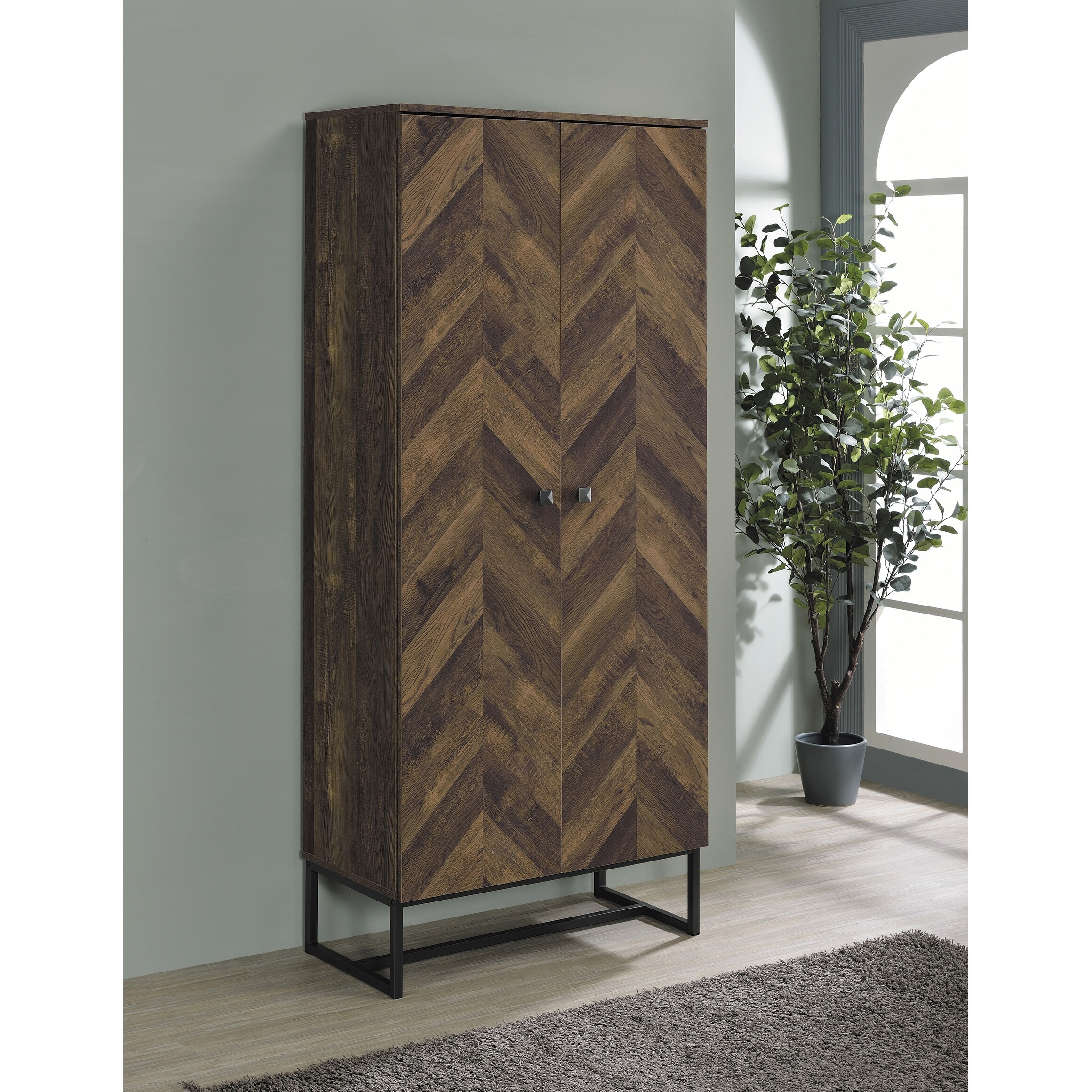 2 door accent top cabinet tall