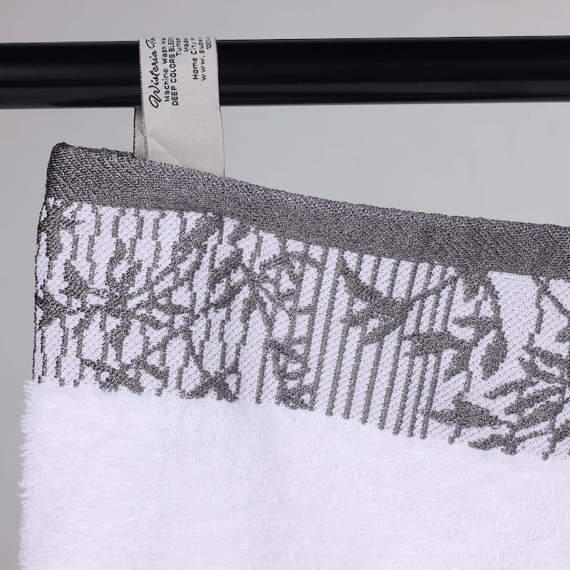 Superior Wisteria Cotton Floral Jacquard 8 Piece Bathroom Towel Set
