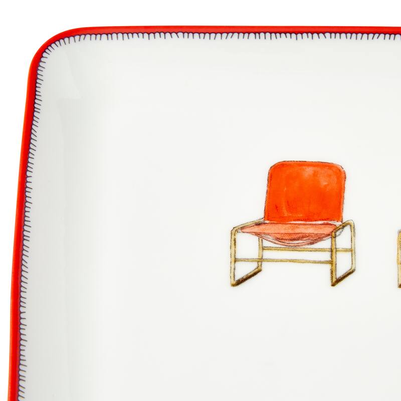 Kit Kemp for Spode Doodles Sandwich Platter - 12 Inch x 6 Inch