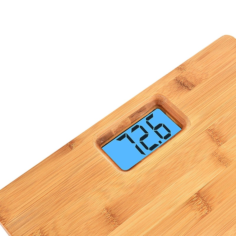 Bamboo Bathroom Scale with Backlight - Digital Weight Scale for Your Bathroom, Featuring Smart Functionality and Elegant Design