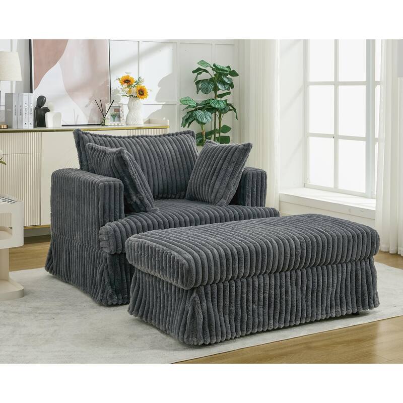 Dark Gray 47.8" Oversized Chaise Longue Chair
